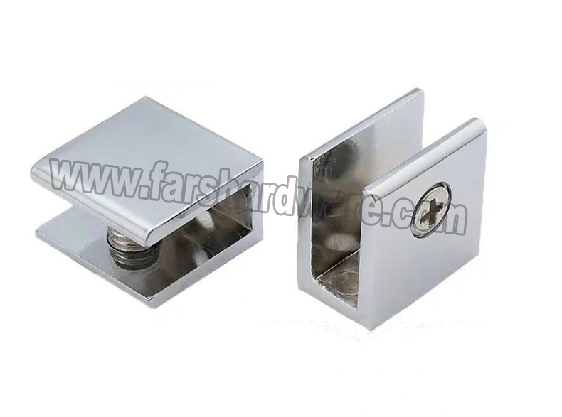 Square Glass Hardware Fitting Zinc Alloy Fixed Glass Holder Clip